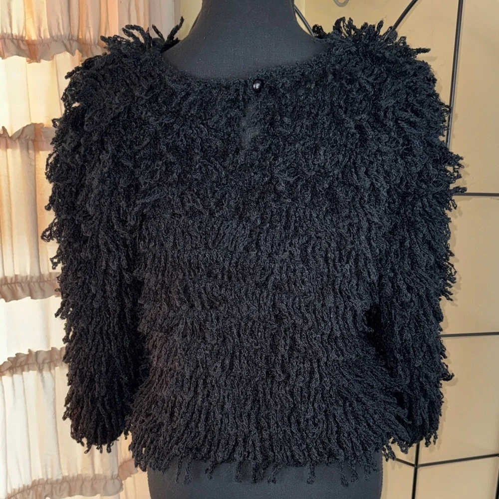 Black Textured Women Sweater - Picture 3 of 6